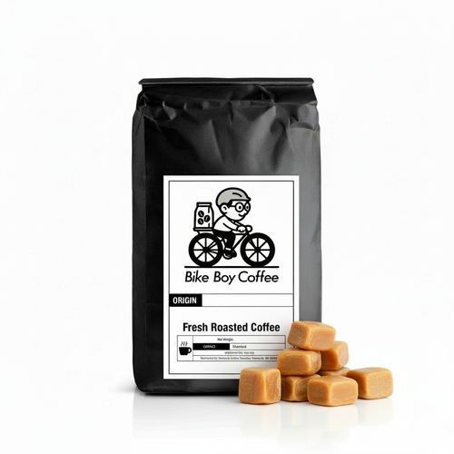 Caramel coffee with caramels centered